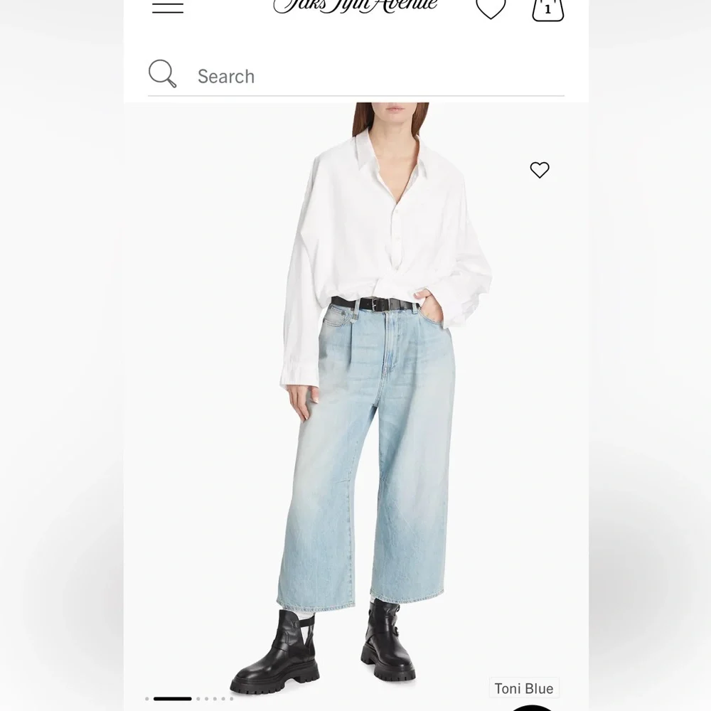 R13 cropped wide leg; multiple styling options 4 effortless cool. LIGHT wash - Picture 7 of 16